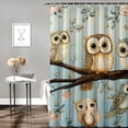 thumbnail image 2 of Patifu Owls Washable Shower Curtain 100% Polyester Home Bathroom Decoration with Hooks 69"x72, 2 of 7