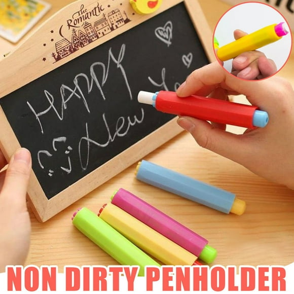 Mefallenssiah 5Pc Non-Dirty Hand Plastic Chalk Cover Chalk Clip for Teaching