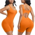 thumbnail image 2 of Viluyesy Womens Shapewear Bodysuit, Tummy Control Tight Fit Seamless Shaper Bra Butt Lifter Yoga Trainer Jumpsuit Orange S, 2 of 5