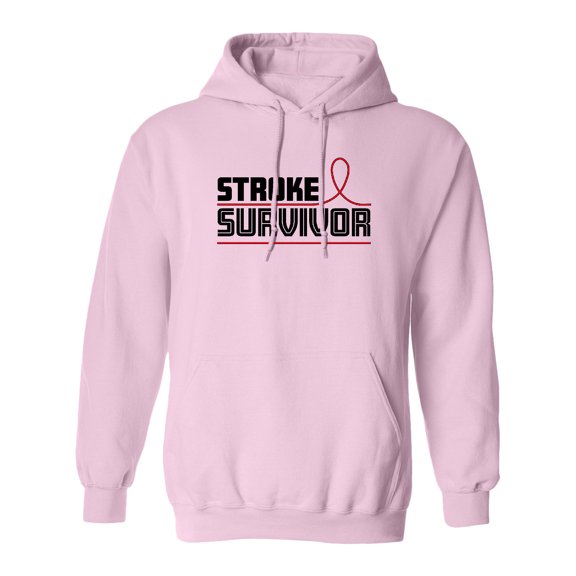 Inktastic Stroke Survivor Red Ribbon Awareness Adult Hoodie Sweatshirt