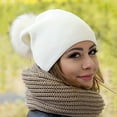 thumbnail image 3 of Hats Christmas Women's Winter Autumn Faux Plush Bobble I Women's Beany Knitted Winter Winter Hats For Women, 3 of 5