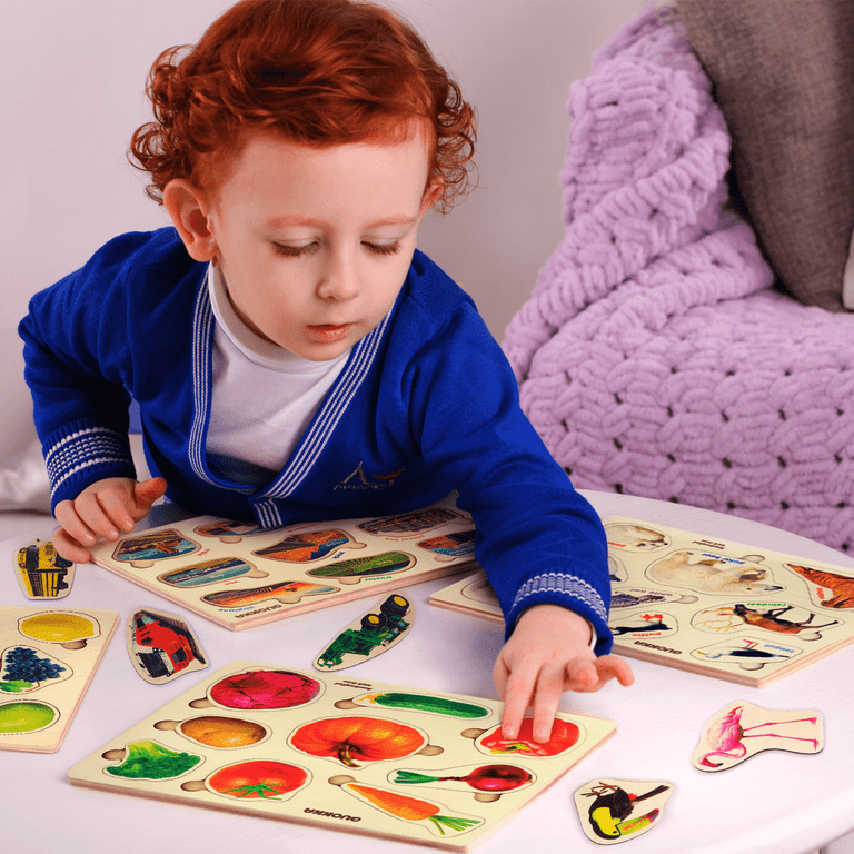Puzzles en bois pour enfants 2 3 ans dans un sac Alphabet Toddler Puzzle  pour les 4 5 6 ans par QUOKKA Préscolaire ABC Numéro Lettre Animal Toy -   France