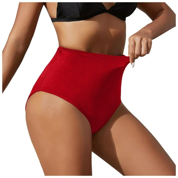 Wijhcboe 2025 Women's Black High Waisted Swimming Pants for Toddler Bikini Bottoms Retro Basic Swimming Pants for Women Short Full Coverage Swimsuit Mid Swim Bottom Waist Bathing Suit Bottom Swim Cov