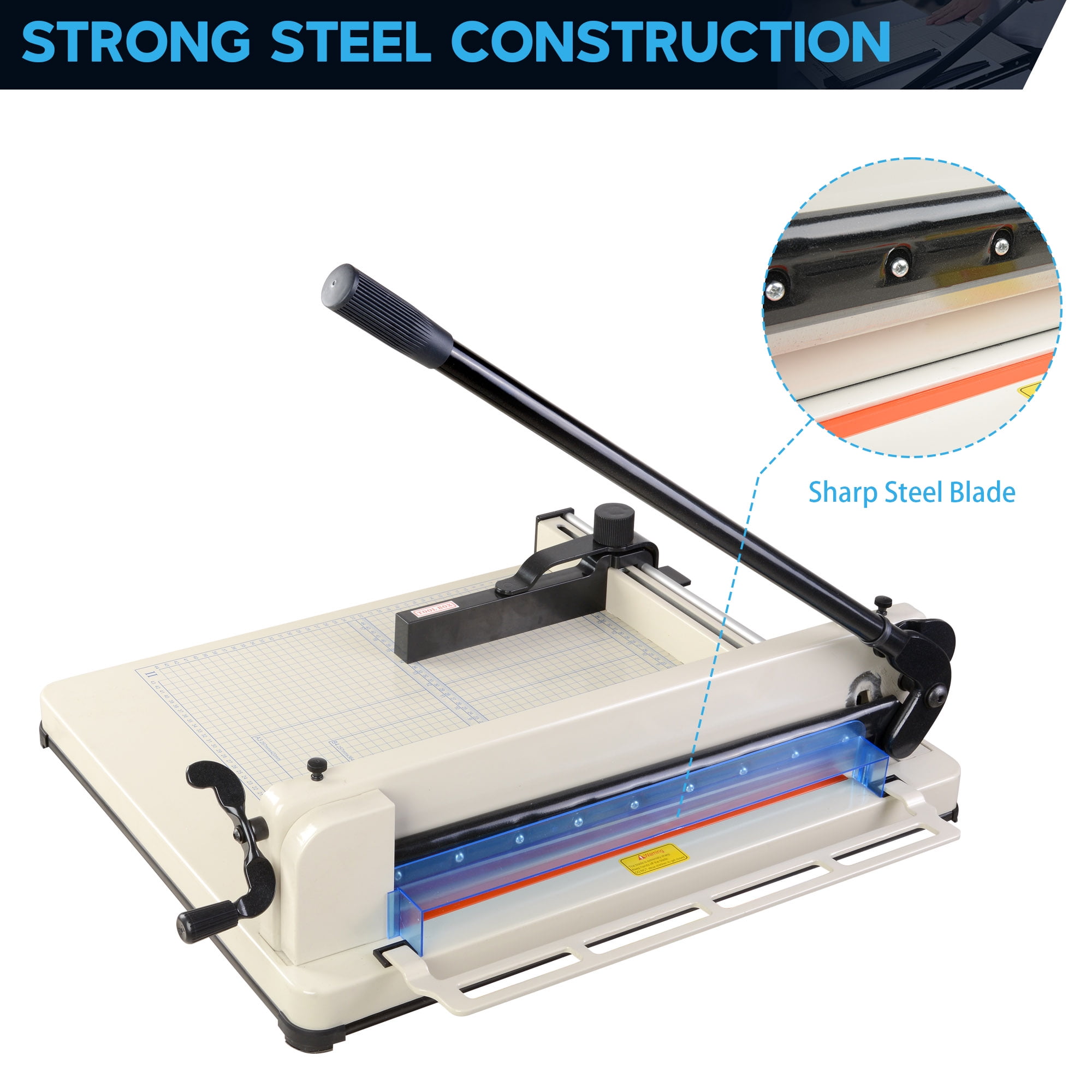 BEESOM Industrial Paper Cutter A4 Heavy Duty Paper Cutter Paper Cutter  Heavy Duty 400 Sheets Paper Guillotine with Clear Cutting Guide Grids for