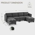 thumbnail image 7 of CHITA Modular Sectional Sofa 6 Seat U Shape Convertible Couch Set with Storage with USB Port for Small Space,Apartment,Bedroom, 7 of 7
