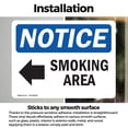 thumbnail image 3 of (2 Pack) Smoking Area [Left Arrow] Sign, 3 of 7