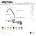 thumbnail image 3 of Kingston Brass Kingston 6-Inch Adjustable Center Wall Mount Kitchen Faucet, Antique Brass, 3 of 3