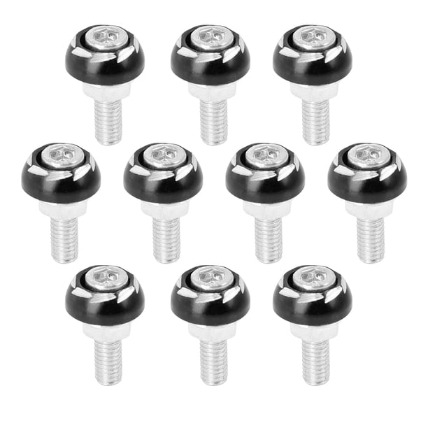 10uds 6mm Metal Motocicleta Licencia Placa Marco Perno Tornillo Negro