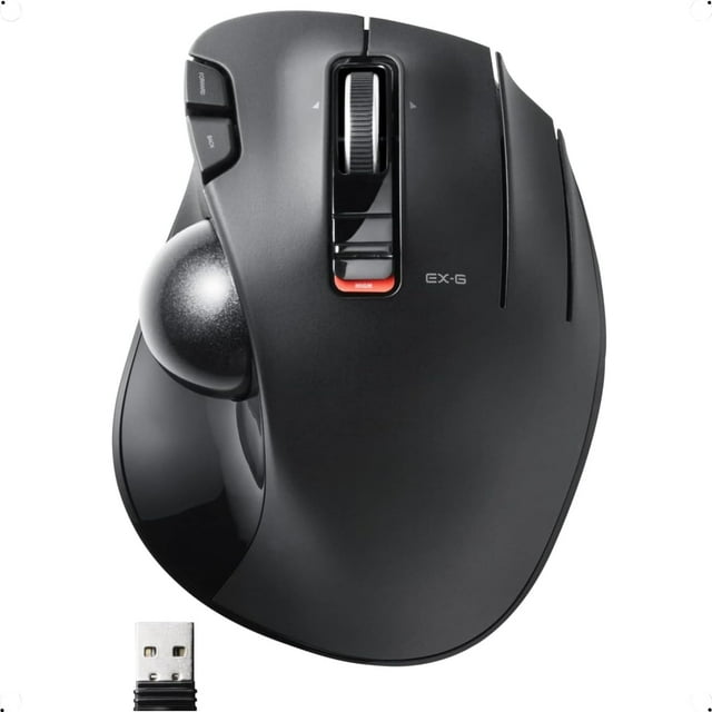 Ratón Trackball ELECOM EX-G de 2,4 GHz, USB inalámbrico, ergonómico