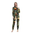 thumbnail image 3 of Odeerbi Christmas Onesie Pajamas for Family Holiday Sleep Jumpsuit Long Sleeve Family Christmas Pajamas Matching Sets Mom Fashion Printed Hooded Jumpsuit Sleepwear PJs Set Green, 3 of 5