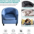 thumbnail image 5 of CHUNTIAN 2 Pieces Club Chair Slipcover Stretch Waterproof Tub Chair Slipcover Armchair Covers Sofa Cover Removable Round Barrel Chair Covers Couch Furniture Protector Cover for Living Room, A43, 5 of 5