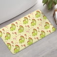 thumbnail image 2 of Yellow Cartoon Dinosaurs Flowers Hearts Pattern Bathroom Rugs Mat,Non Slip Microfiber Bathroom Rug,Rubber Backing,Soft Bathroom Mats for Bathroom Floor,Tub and Shower,17x30in(43x75cm), 2 of 5