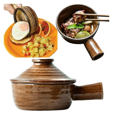 

Kitchen Fork Clearance! 1X Casserole Egg Cooker Nonstick Ceramic Microwave Egg Cooker with Chimney Lid and Hollow Handle Reimagine Breakfast with Eggs and Delicious Soups with Our