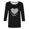 thumbnail image 4 of VgaVtl Plus Size Tshirts Women Valentines Day 3/4 Sleeve Funny Women Tops Leisure Heart Graphic for Gifts Regular Tops, 4 of 4
