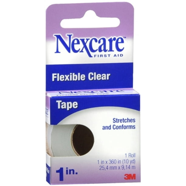 Nexcare Flexible Clear Tape 1 Inch 10 Yards (Pack of 4)