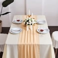 thumbnail image 2 of 5 Pack Champagne Chiffon Table Runner 10Ft Wedding Table Runner 29x120 Inches Sheer Romantic Tulle Table Runner for Wedding Decor Bridal Shower Baby Shower Birthday Party Cake Table Decoration, 2 of 7