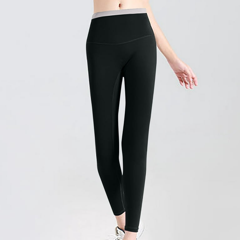 Mrat Black Sweatpants Full Length Yoga Pants Women's Color-blocking  High-waisted Hip Lifting Exercise Fitness Tight Yoga Pants Pants for Ladies  Dressy