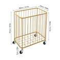 thumbnail image 3 of Modern Gold Metal Laundry Hamper with Wheels Large-size Metal Laundry Basket Cart, 3 of 11