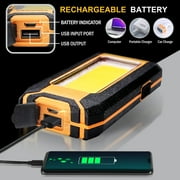 LED Rechargeable Magnetic Work Light 500Lumens, Hanging Hook 3 Lighting Modes, Job Site Lighting for Car Repairing, Camping