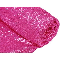 DECORATIVE SILK INC. Sparkly Glitz Sequins Beaded Fabric 54" Wide 100% Polyester By The Yard( FUCHSIA)