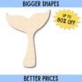 thumbnail image 2 of Bigger Better | Unfinished Wood Whale Tail Shape |  DIY Craft Cutout 36" / 1/4", 2 of 3