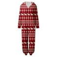thumbnail image 3 of Bjutir Family Matching Christmas Pajamas Womens Christmas Print Long Sleeve Hooded Jumpsuit Pajamas Warm Soft Winter Loungewear,Red,Size L, 3 of 9