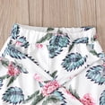 thumbnail image 6 of IROINNID Toddler Girl's Bow Ruffle Tops Floral Print Shorts Outfits Set, 6 of 9