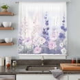 thumbnail image 5 of Lavender Sheer Curtains 63 Inches Long, Pastoral Pastel Purple Pink Wildflower Light Filering Curtains, Breathable Simi Curtain Privacy Drapes for Living Room Bedroom Lightweight Window Treatment, 5 of 9