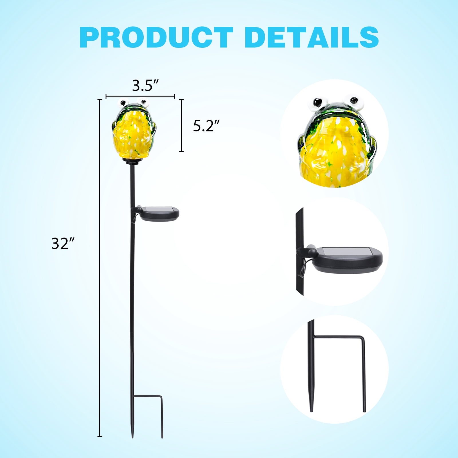 olar Garden Decorative Lights Outdoor, Mosaic Solar Light Waterproof LED Pathway Stake Light for Landscape Patio Yard Deck Walkway Decoration, 2 Pack