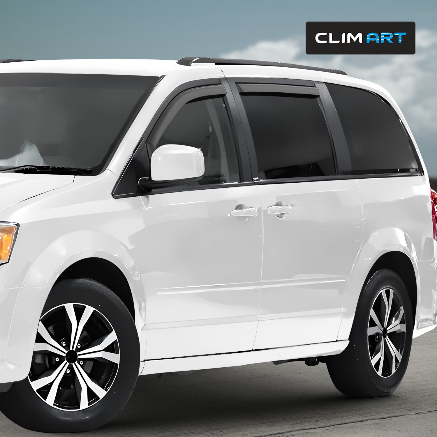 CLIM ART in-Channel Incredibly Durable Rain Guards for Dodge Grand Caravan 2008-2020, Original Window Deflectors, Vent Window Visors, Vent Deflector, 4 pcs. - 608252