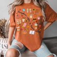 thumbnail image 4 of Pumpkins Coffee and Lesson Plans Teacher T-Shirt, Cute Fall Classroom Graphic Tee, Cozy Autumn School Shirt, Comfort Colors Gift for Teachers - Yam, 2XL, 4 of 4