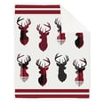 thumbnail image 1 of Safdie & Co. Premium Ultra Soft Throw Blanket with Sherpa Reverse Knit Deer Shield, 1 of 1