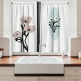 thumbnail image 2 of Ambesonne Poppy Flower Kitchen Curtains, Pastel Florets, 55"x45", Dried Rose Pale Blue, 2 of 3