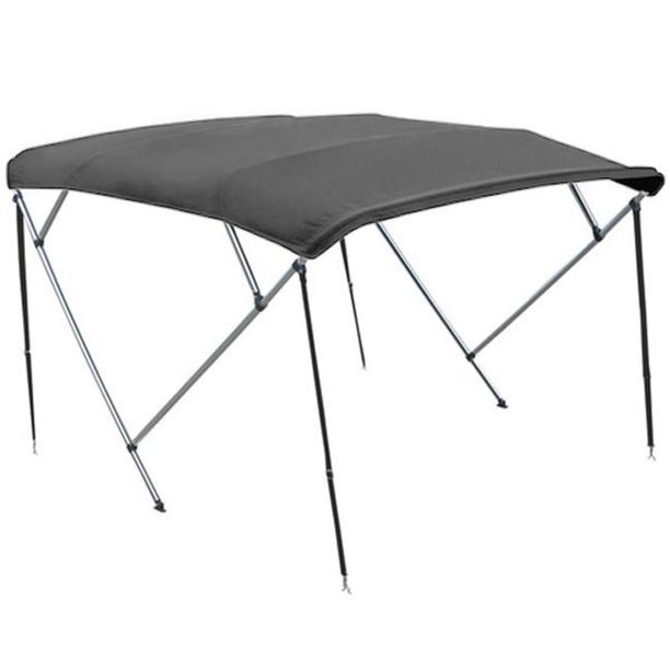 North East Harbor 4 Bow Boat Bimini Top Cover Gray With Rear Support