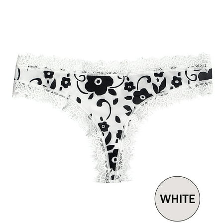 

Gubotare Panties For Women Briefs Underwear Waist T Bow Pants Lace Lace Lace Low Lingerie Fashion Underwear Women s Panties White M