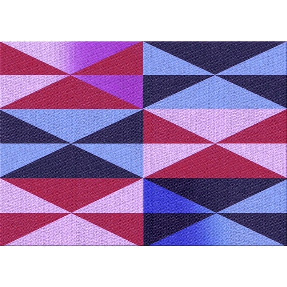 Ahgly Company Indoor Rectangle Patterned Dark Magenta Purple Area Rugs, 3' x 5'