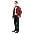 thumbnail image 2 of Tazzio Skinny Fit Satin Shawl Collar Double Breasted 2 Piece Tuxedo Suit Set, 2 of 4