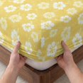 thumbnail image 3 of Cal.King Size Fitted Sheet Set - Yellow Flowers 3 Piece Bedding Sets 16" Deep Pocket Fitted Sheet with 2 Pillowcases, Country Botanical Blossom Floral Plants Brushed Microfiber Hotel Bed Sheets, 3 of 9