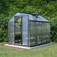 thumbnail image 3 of Aoodor 6' x 8' Outdoor Greenhouse, Walk-in Polycarbonate Greenhouse with Aluminum Frame for Outside Backyard, Black, 3 of 9
