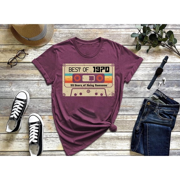 1970 Birthday Shirt, Vintage 1970 Limited Edition Cassette T-Shirt, Birthday Women, Birthday Men Tee, 1970 Birthday Sweatshirt Tshirt All Size S-5XL