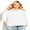 White, variant on Women's Plus Size V Neck Essential 3/4 Sleeve Tee T-Shirt Top Pullover Style