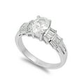 thumbnail image 1 of Round Center Engagement Cubic Zirconia Ring Sterling Silver 925, 1 of 2