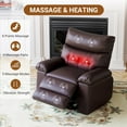 thumbnail image 5 of Twister.CK Oversized Electric Recliner Chair for Adults, PU Leather Rocker Recliner, 360 Degree Swivel Lounge Chair, Modern Massage Single Sofa Chair for Living Room Bedroom, Coffee, 5 of 8