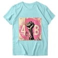 thumbnail image 2 of Puntoco Blusa de manga corta con estampado de moda para mujer, divertida camiseta de cuello redondo, 2 of 3
