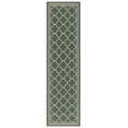 thumbnail image 2 of Safavieh Courtyard Alina Geometric Quatrefoil Indoor/Outdoor Runner Rug, Dark Green/Beige, 2'3" x 5', 2 of 10