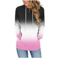 thumbnail image 2 of EchfiProm Womens Hooded Sweatshirts Hoodies White with Pockets Pullover Comfy Gradient Tops for Ladies Long Sleeve, 2 of 6