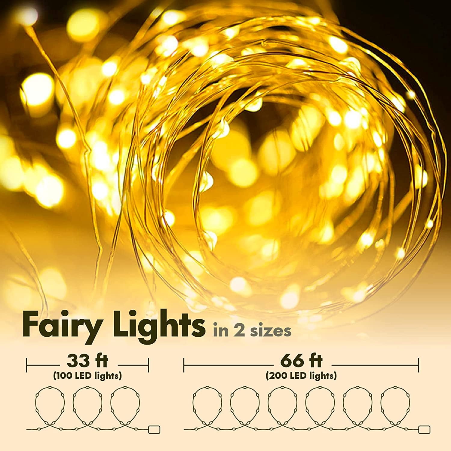 Twinkle Star Easter String Lights, Silver Wire Battery-Operated Easter Fairy Lights; Easter Decorations for the Home, Garden, Christmas, and Wedding; Easter Ideas 2025; Warm White, 33ft, 100 LEDs.