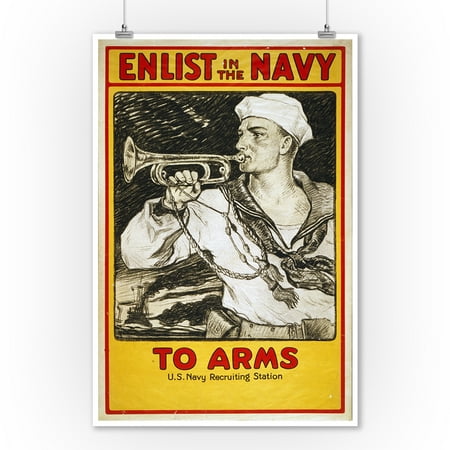Us Navy Vintage Poster To Arms 9x12 Art Print Wall Decor