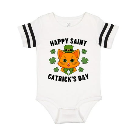 

Inktastic St. Patrick s Day Happy Saint Catrick s Day with Orange Cat Gift Baby Boy or Baby Girl Bodysuit