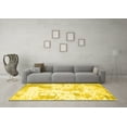 thumbnail image 3 of Ahgly Company Machine Washable Indoor Square Abstract Yellow Contemporary Area Rugs, 4' Square, 3 of 4